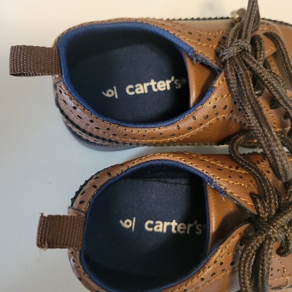 Carters Toddler Brown Lace up Oxford Dress Shoes Size 6 - Picture 5 of 5